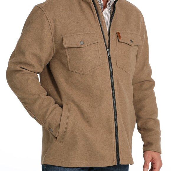 Men's Cinch Khaki Shirt Jacket - Picture 3 of 5